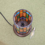 Tiffany Style Stained Glass Bohemian Block Table Lamp