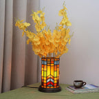 Tiffany Style Stained Glass Bohemian Block Table Lamp