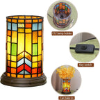 Tiffany Style Stained Glass Bohemian Block Table Lamp