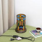 Tiffany Style Stained Glass Bohemian Block Table Lamp