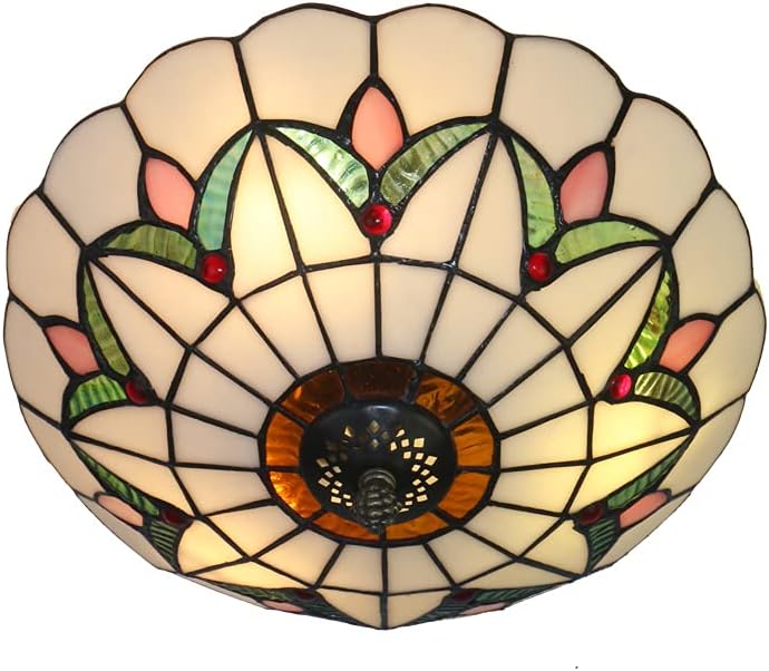Tiffany Style Stained Glass Ceiling Lamp 16 Inch
