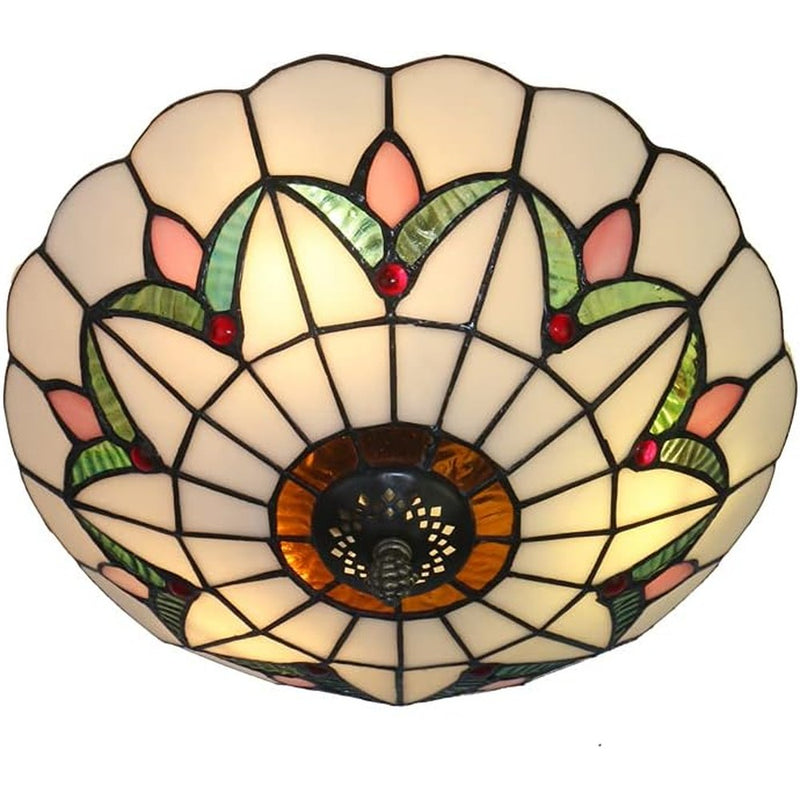 Tiffany Style Stained Glass Ceiling Lamp 16 Inch