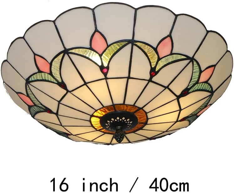 Tiffany Style Stained Glass Ceiling Lamp 16 Inch