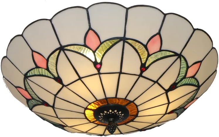 Tiffany Style Stained Glass Ceiling Lamp 16 Inch