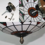 Tiffany Style Stained Glass Ceiling Lamp 16 Inch