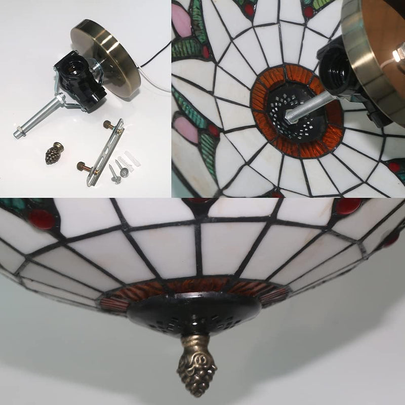 Tiffany Style Stained Glass Ceiling Lamp 16 Inch