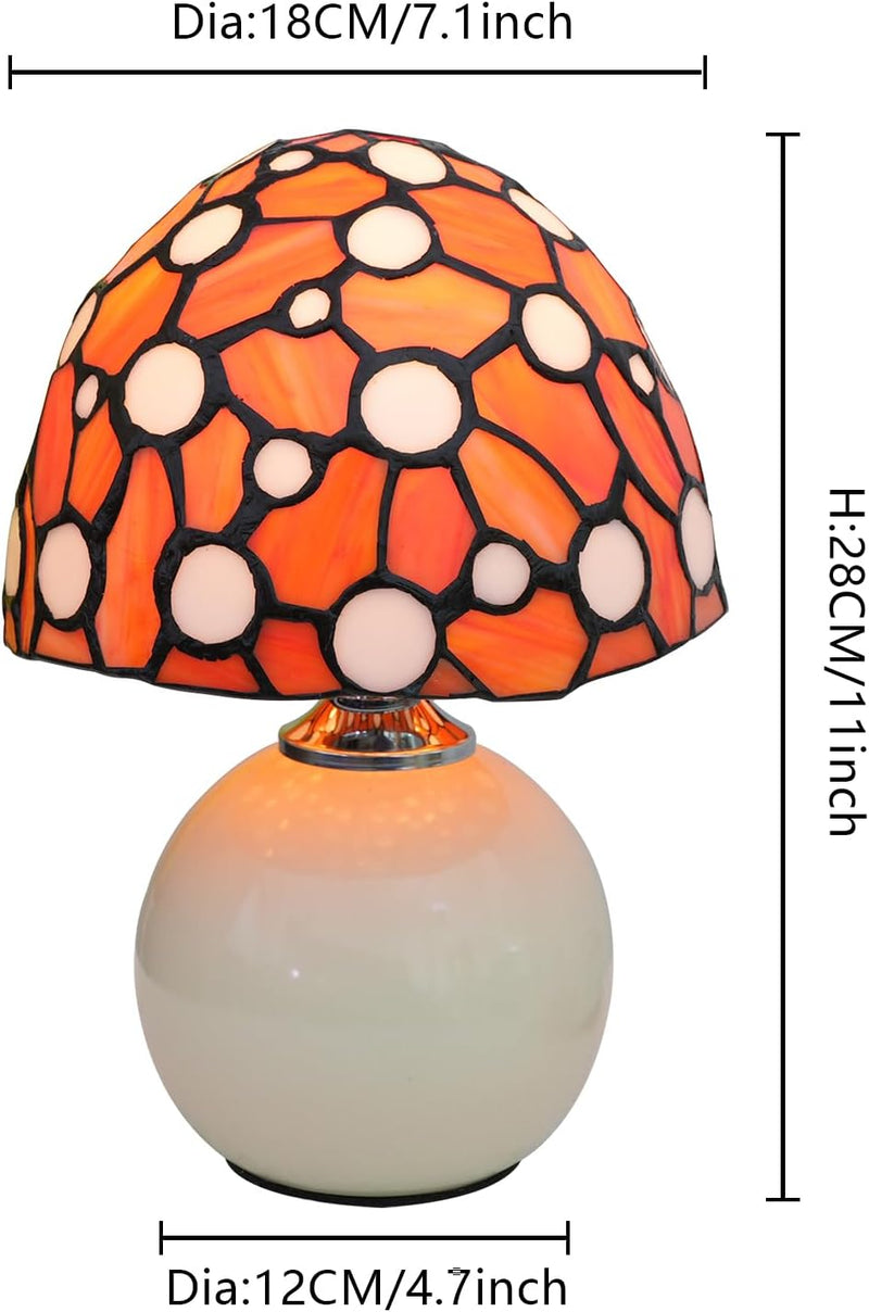 Tiffany Style Stained Glass Mushroom Lamp Bedroom Bedside