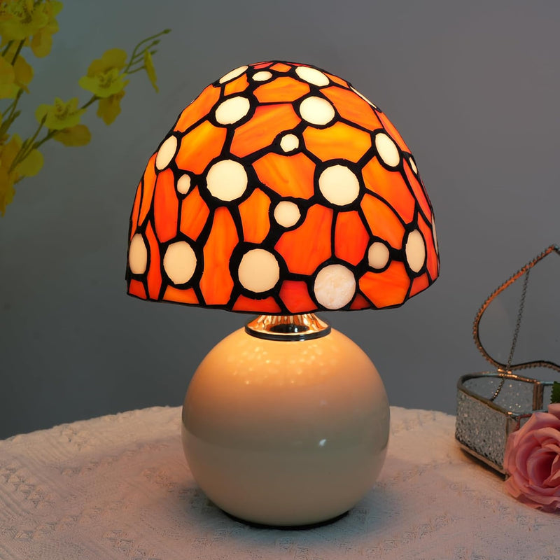 Tiffany Style Stained Glass Mushroom Lamp Bedroom Bedside