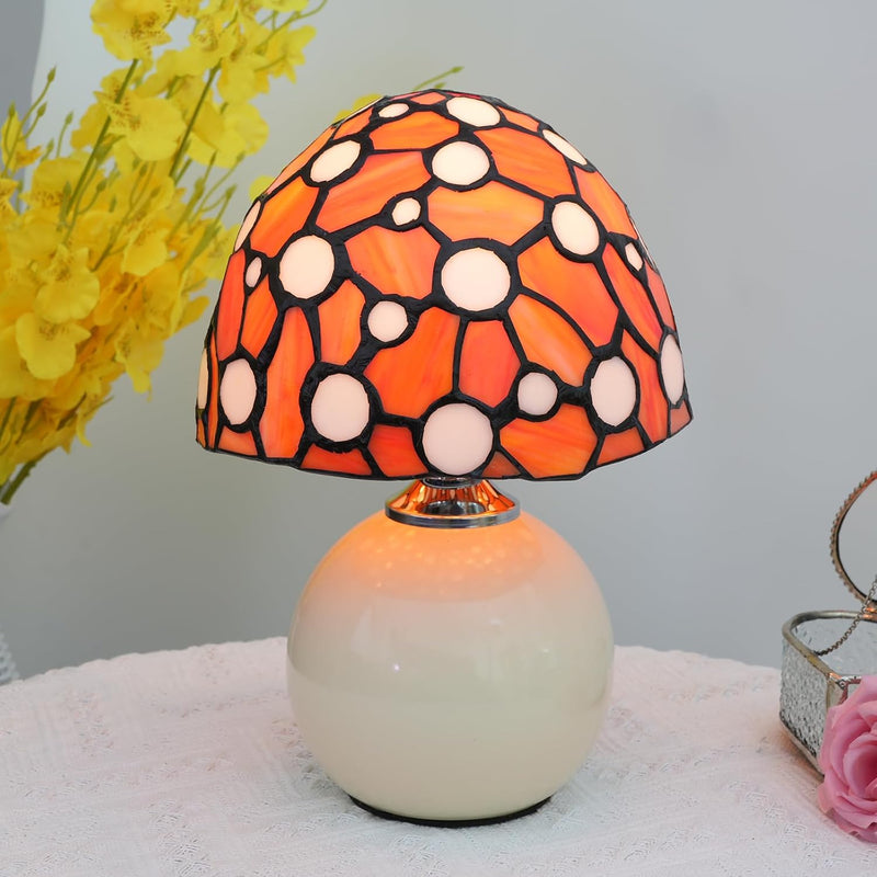 Tiffany Style Stained Glass Mushroom Lamp Bedroom Bedside