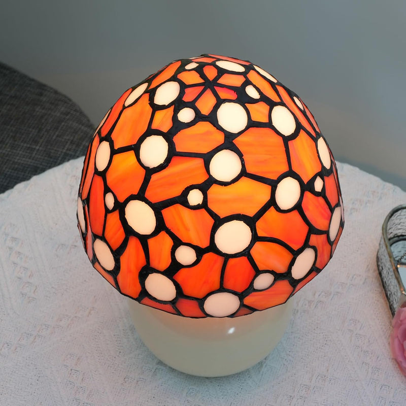 Tiffany Style Stained Glass Mushroom Lamp Bedroom Bedside