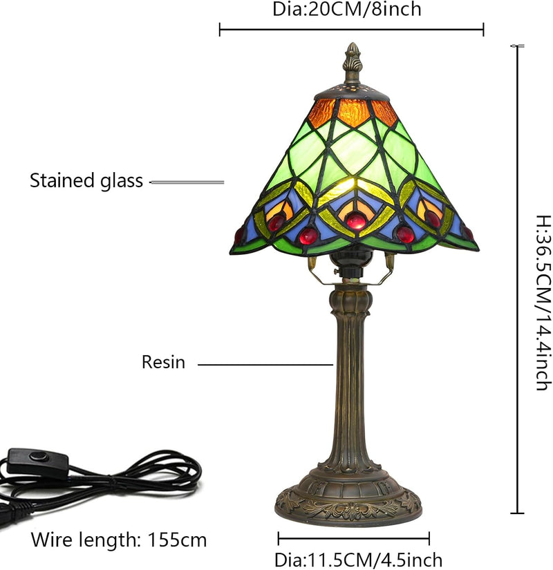 Tiffany Style Stained Glass Table Lamp Dragonfly Bedroom