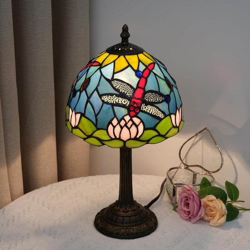 Tiffany Style Stained Glass Table Lamp Dragonfly Bedroom