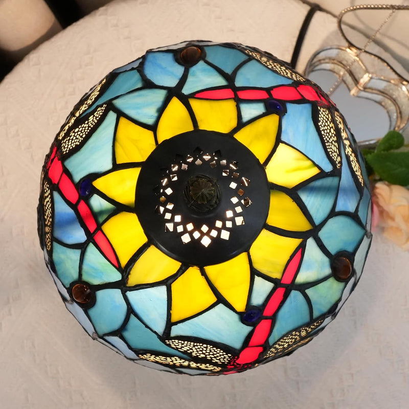 Tiffany Style Stained Glass Table Lamp Dragonfly Bedroom