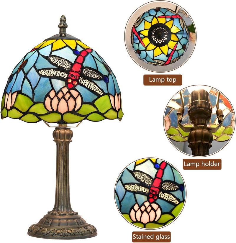 Tiffany Style Stained Glass Table Lamp Dragonfly Bedroom