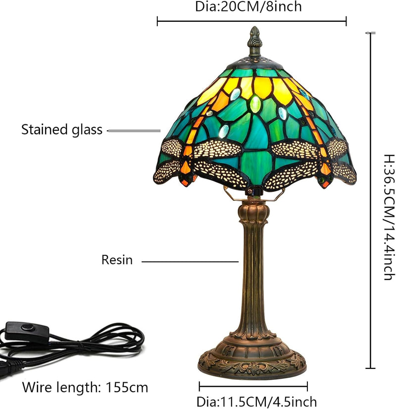 Tiffany Style Stained Glass Table Lamp Dragonfly Bedroom