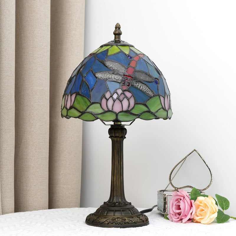 Tiffany Style Stained Glass Table Lamp Dragonfly Bedroom