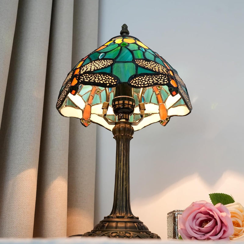 Tiffany Style Stained Glass Table Lamp Dragonfly Bedroom