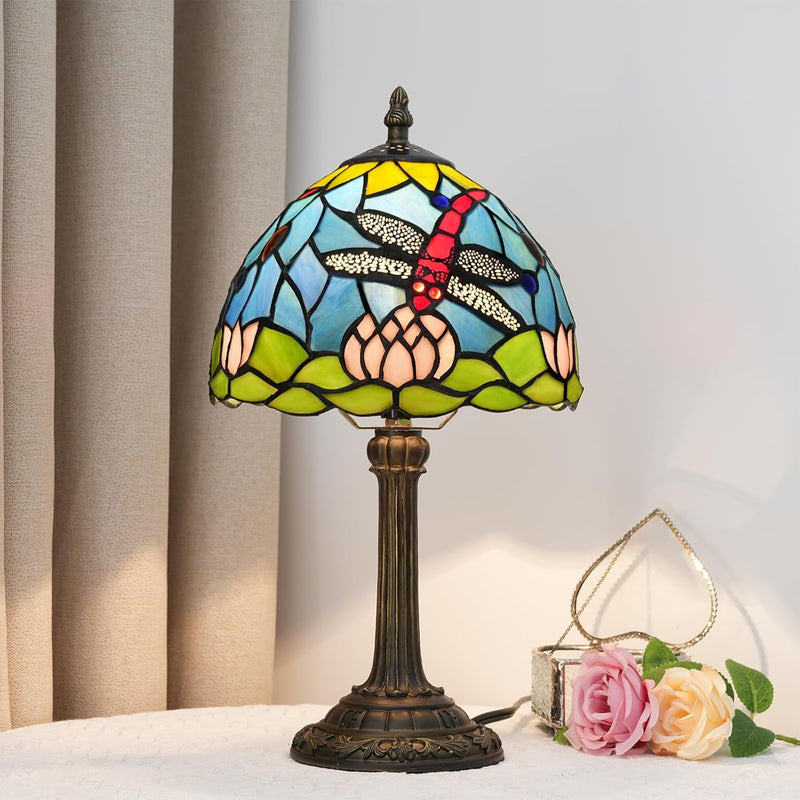 Tiffany Style Stained Glass Table Lamp Dragonfly Bedroom