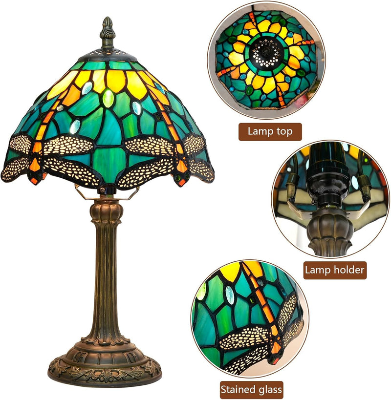 Tiffany Style Stained Glass Table Lamp Dragonfly Bedroom