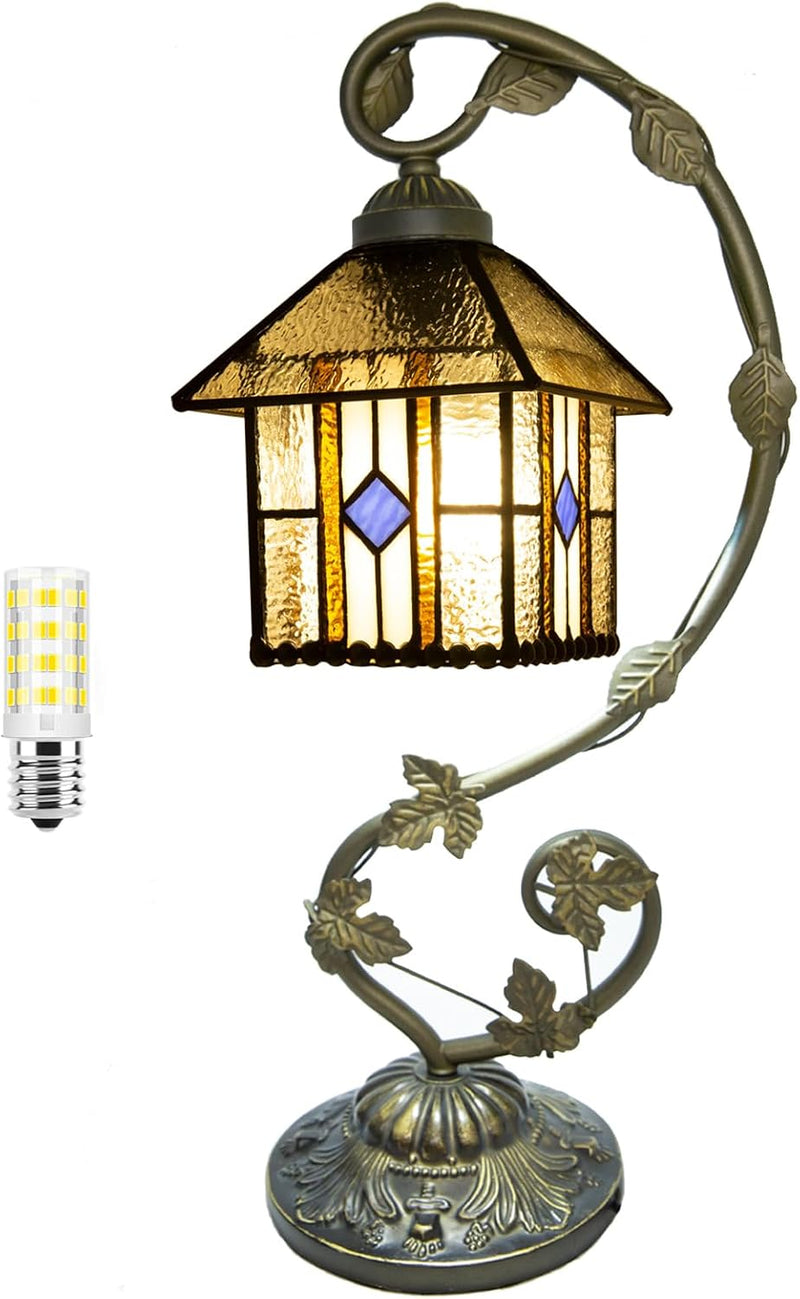 Tiffany Style Table Lamp 8 Inch Stained Glass