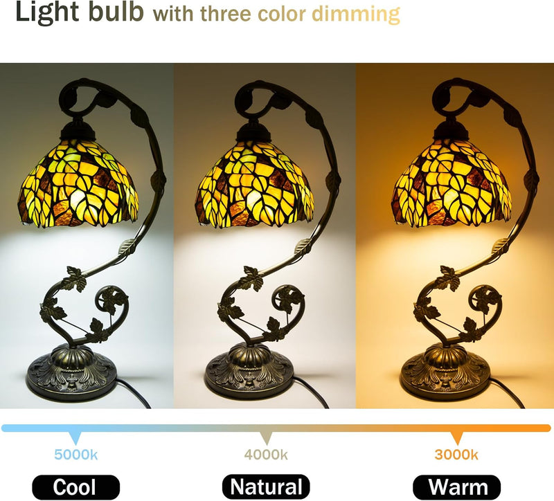 Tiffany Style Table Lamp 8 Inch Stained Glass