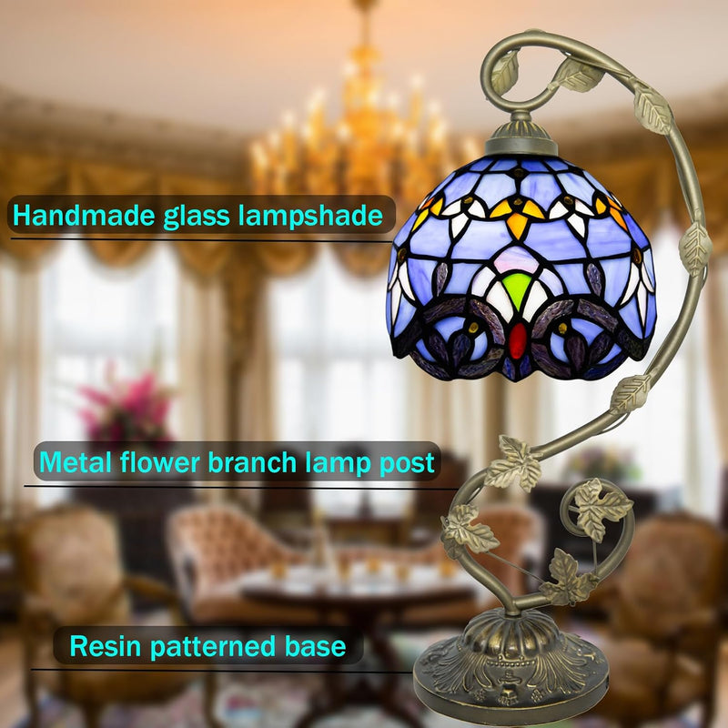 Tiffany Style Table Lamp 8 Inch Stained Glass