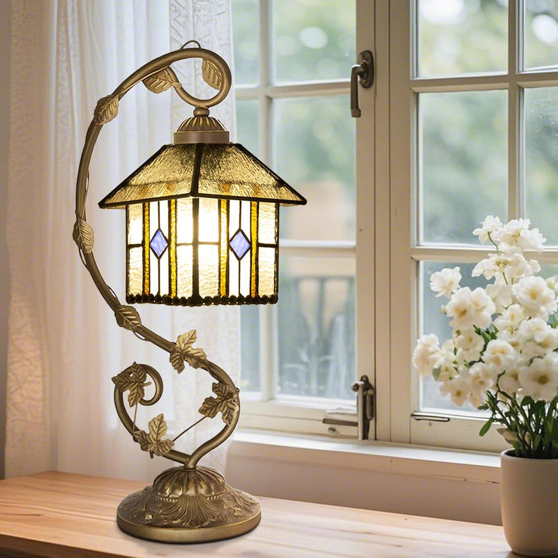 Tiffany Style Table Lamp 8 Inch Stained Glass
