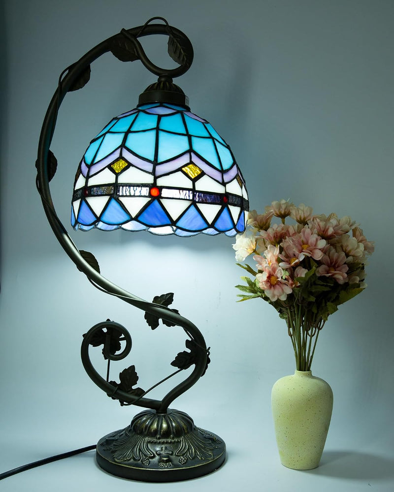 Tiffany Style Table Lamp 8 Inch Stained Glass