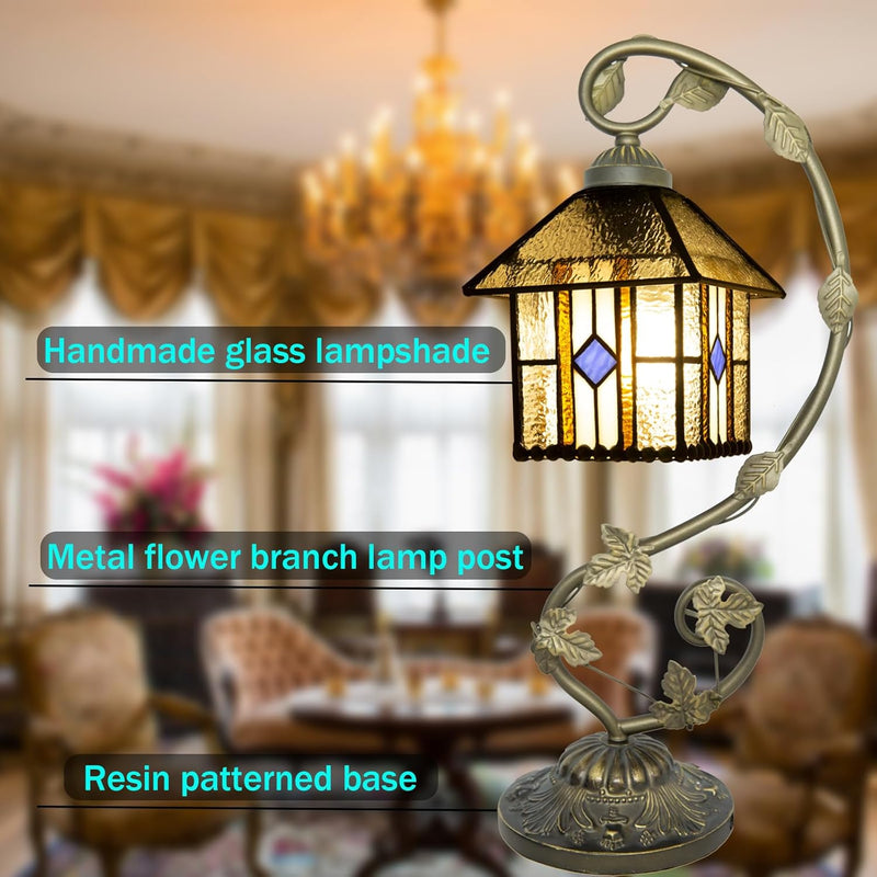 Tiffany Style Table Lamp 8 Inch Stained Glass
