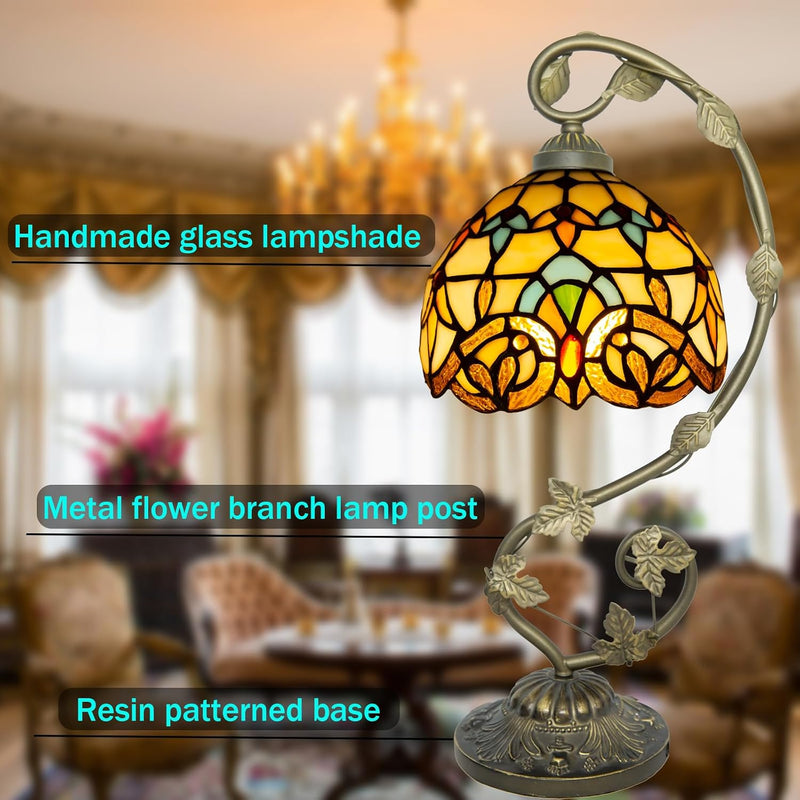 Tiffany Style Table Lamp 8 Inch Stained Glass