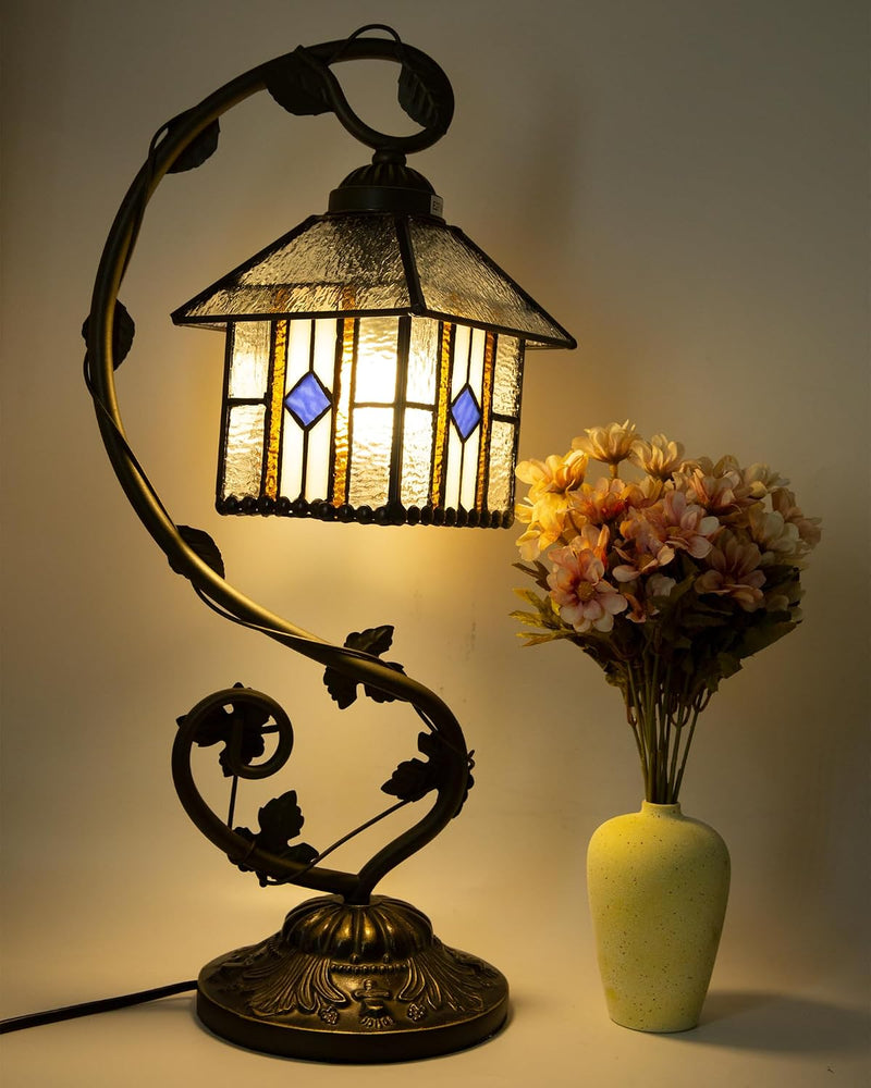 Tiffany Style Table Lamp 8 Inch Stained Glass