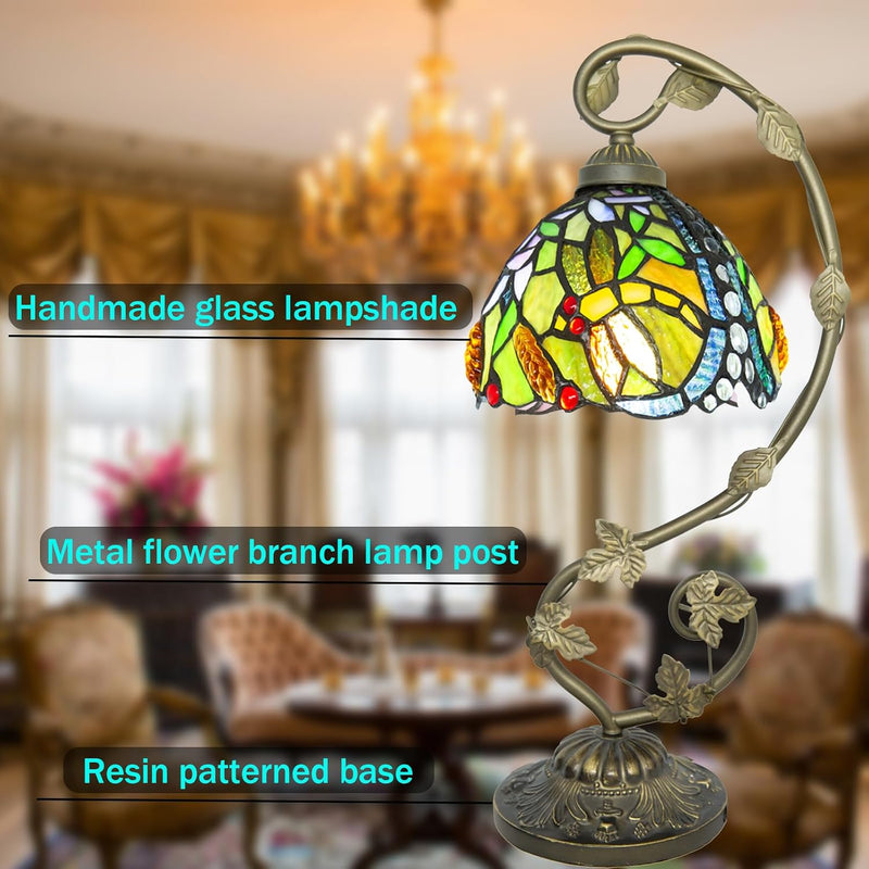 Tiffany Style Table Lamp 8 Inch Stained Glass
