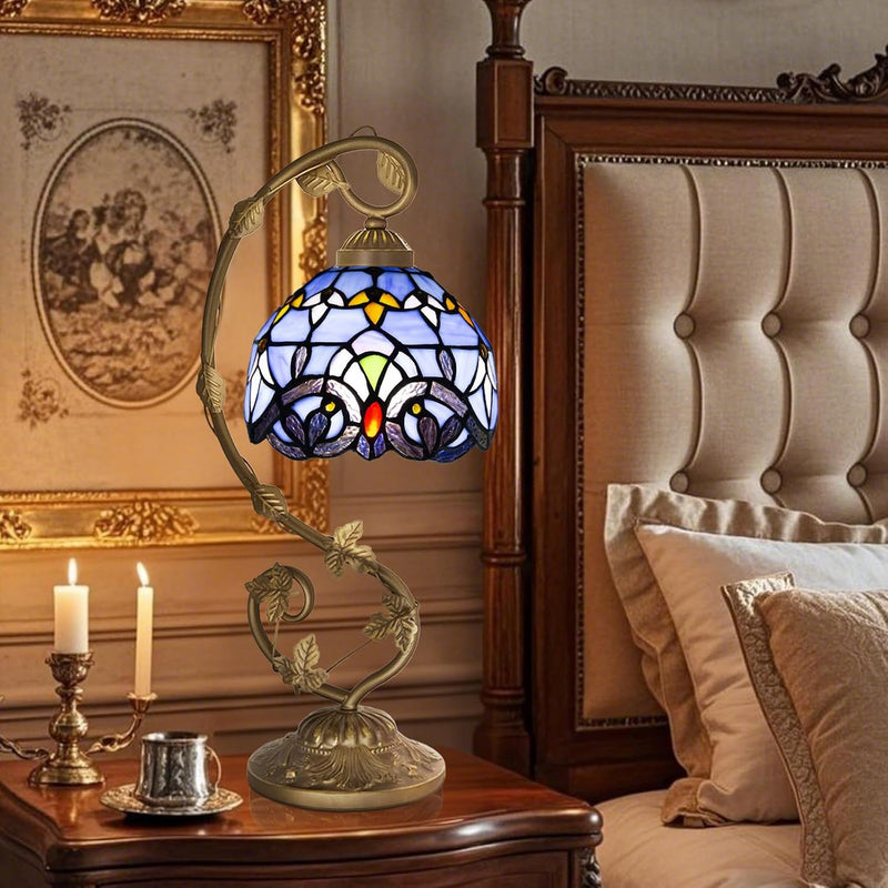 Tiffany Style Table Lamp 8 Inch Stained Glass