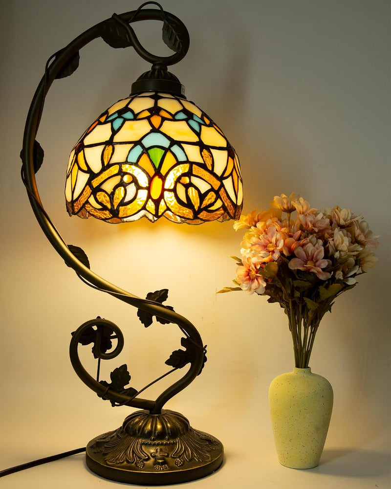 Tiffany Style Table Lamp 8 Inch Stained Glass