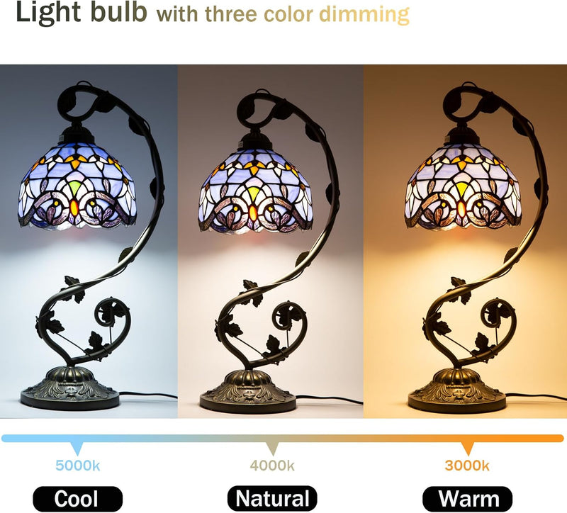 Tiffany Style Table Lamp 8 Inch Stained Glass