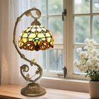 Tiffany Style Table Lamp 8 Inch Stained Glass