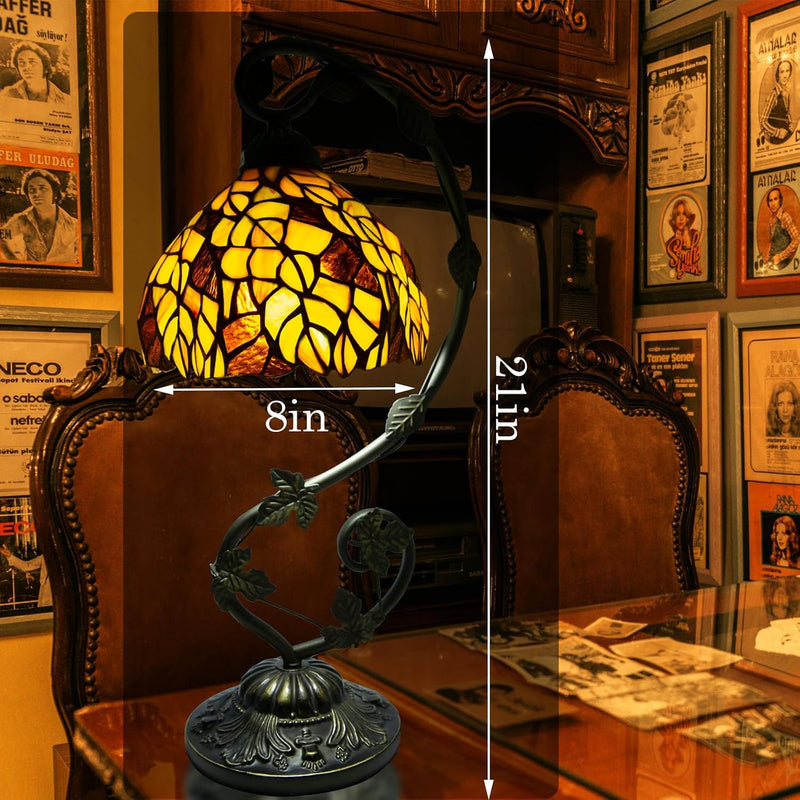 Tiffany Style Table Lamp 8 Inch Stained Glass