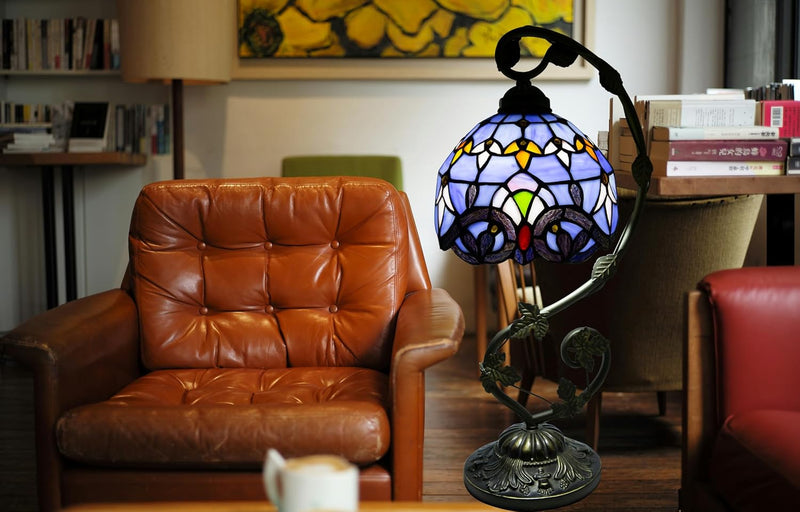 Tiffany Style Table Lamp 8 Inch Stained Glass