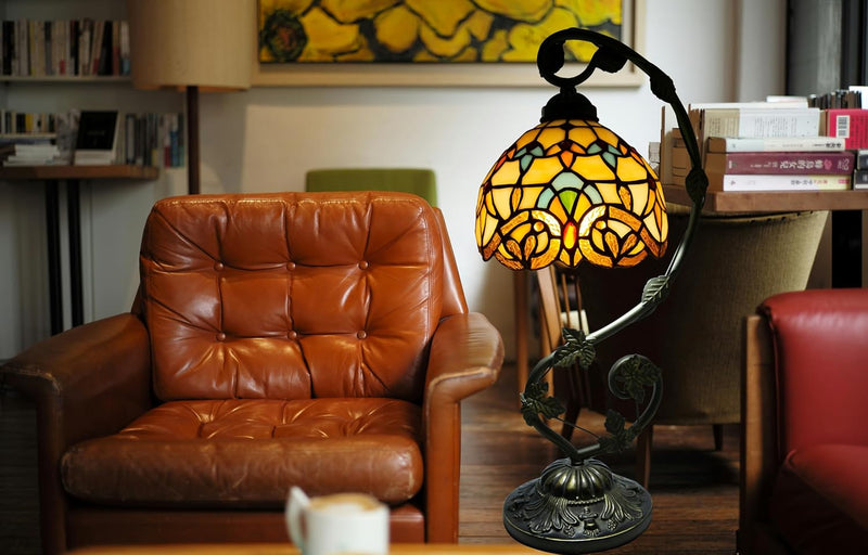 Tiffany Style Table Lamp 8 Inch Stained Glass