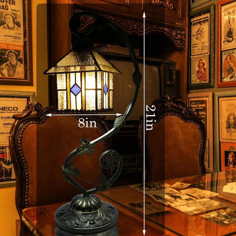 Tiffany Style Table Lamp 8 Inch Stained Glass