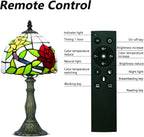 Tiffany Style Table Lamp for Bedroom Remote Control