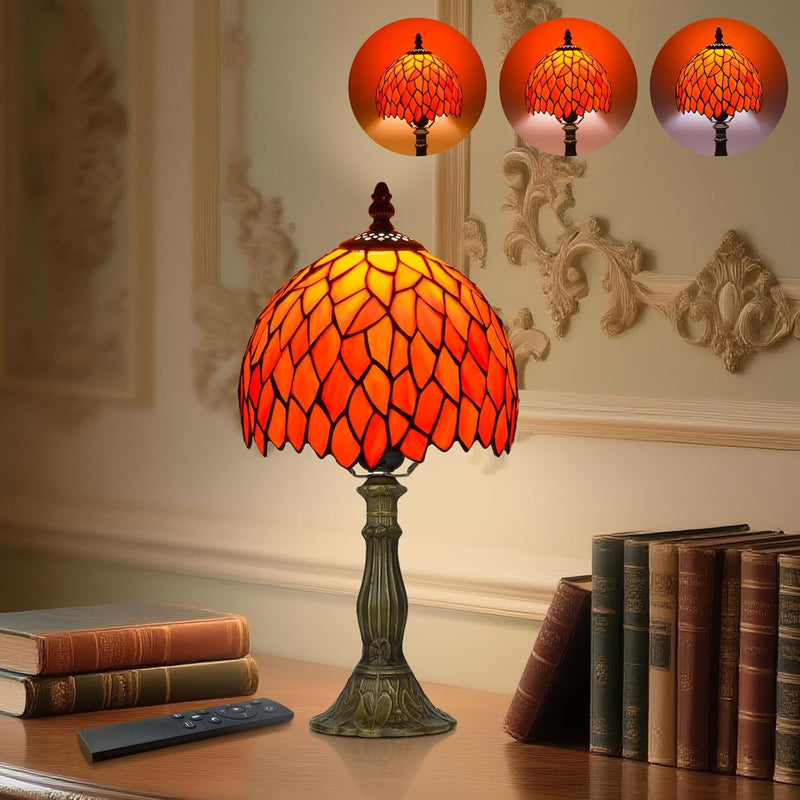 Tiffany Style Table Lamp for Bedroom Remote Control