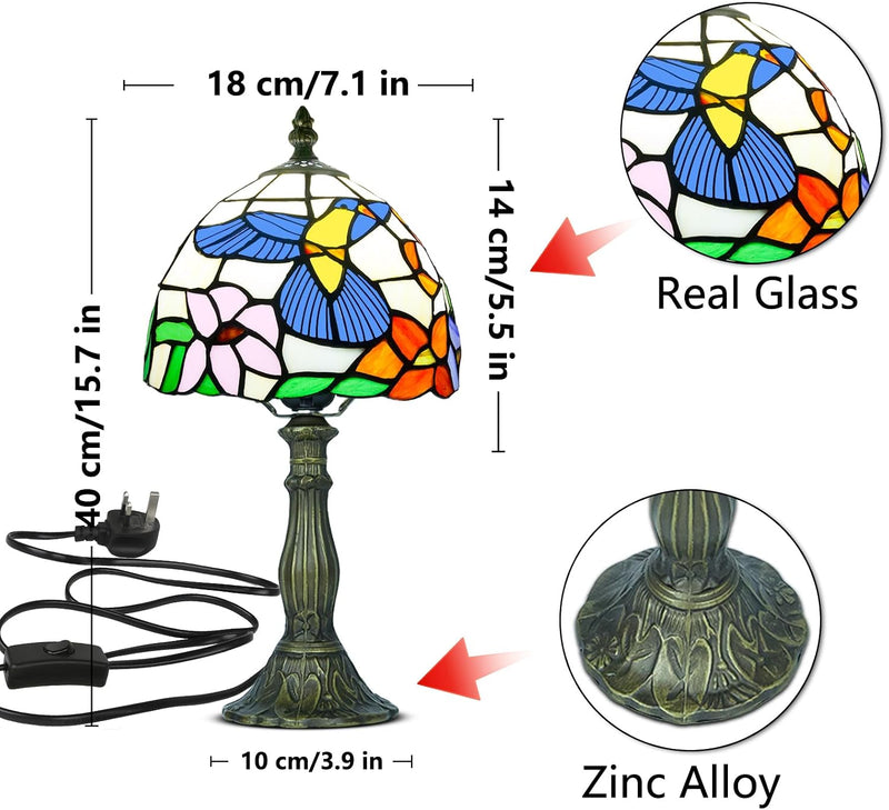 Tiffany Style Table Lamp for Bedroom Remote Control