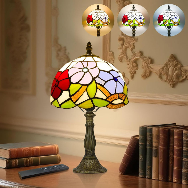 Tiffany Style Table Lamp for Bedroom Remote Control