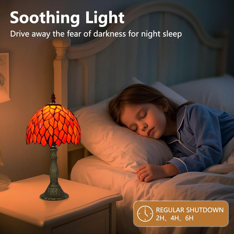 Tiffany Style Table Lamp for Bedroom Remote Control