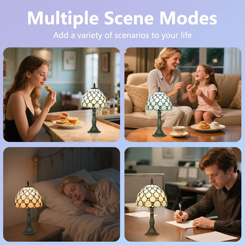 Tiffany Style Table Lamp for Bedroom Remote Control