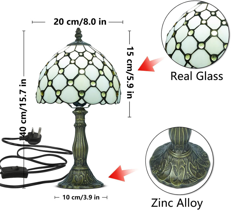 Tiffany Style Table Lamp for Bedroom Remote Control