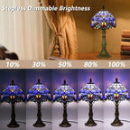Tiffany Style Table Lamp for Bedroom Remote Control
