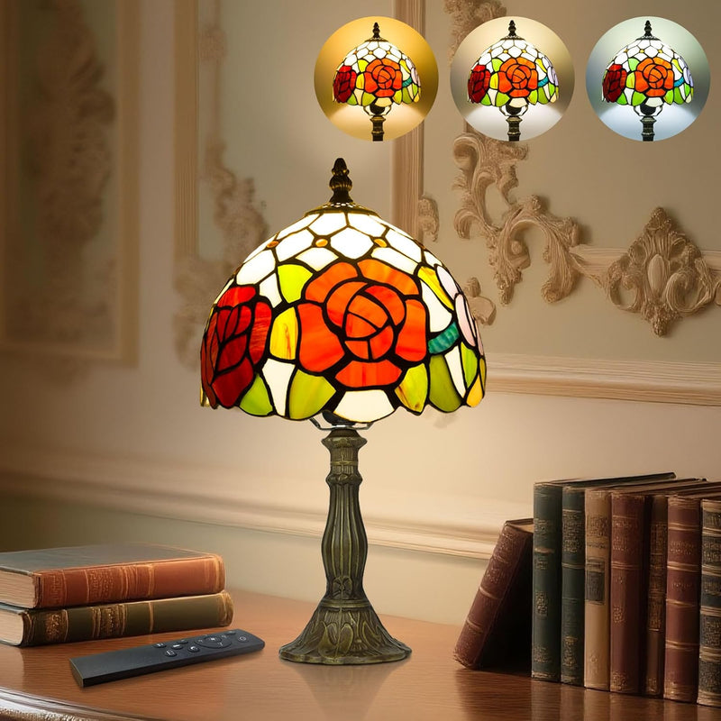 Tiffany Style Table Lamp for Bedroom Remote Control