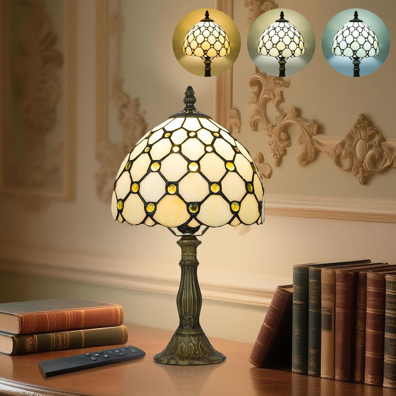 Tiffany Style Table Lamp for Bedroom Remote Control